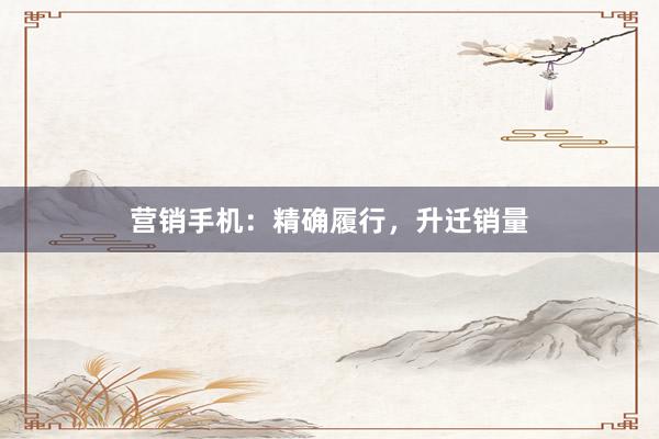 营销手机:精确履行,升迁销量